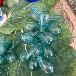 Aqua Glass Grape Cluster ✨Vintage✨